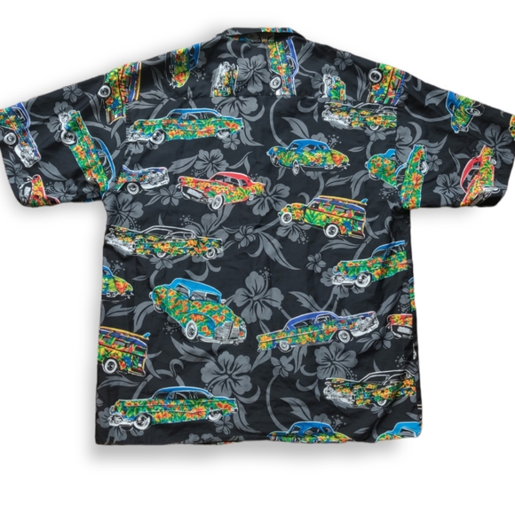 Koman Sport Hawaiian Shirt Men's XL Vintage 1950's Chevrolet Cars - Picture 4 of 7